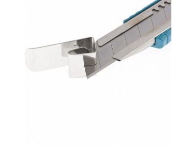Нож 160 мм, металлический корпус, выдвижное сегментное лезвие 18 мм (SK-5), металлическая направляющая, клипса для ремня Gross