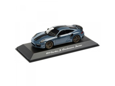 Модель автомобиля Porsche 911 Turbo S, Exclusive Series, Graphite Blue Metallic, 1:43