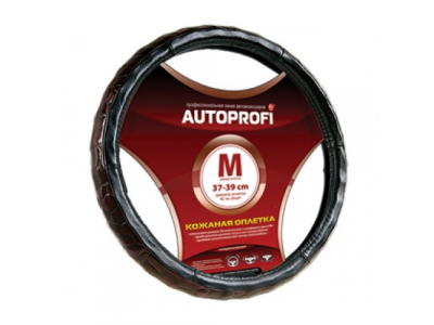 Оплетка "АВТОПРОФИ" нат.кожа+крокодил черный AP-156 BK M 1/20 от Autoprofi Оплетка "АВТОПРОФИ" нат.кожа+крокодил черный AP-156 BK M 1/20