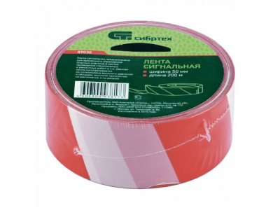 Лента сигнальная, 75 мм х 200 м Россия Сибртех от СИБРТЕХ Лента сигнальная, 75 мм х 200 м Россия Сибртех