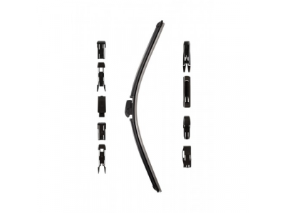 Щетка стеклоочистителя универсальная бескаркасная 500mm,10 адаптеров от KRAFT Щетка стеклоочистителя универсальная бескаркасная 500mm,10 адаптеров