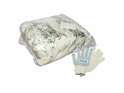 Перчатки х/б с ПВХ '5 ниток' (уп. 200 пар) от Dollex Перчатки х/б с ПВХ '5 ниток' (уп. 200 пар)