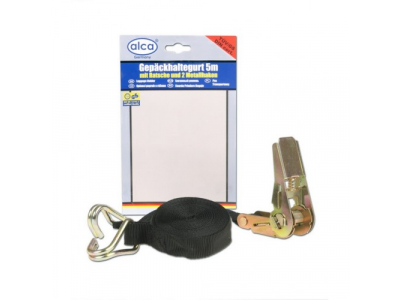 Ремень для крепления грузов ( 5м. с трещёткой и 2-мя крючками ) от ALCA Ремень для крепления грузов ( 5м. с трещёткой и 2-мя крючками )