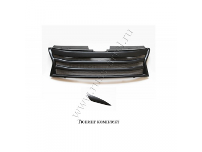 Тюнинг комплект: решетка радиатора с черной сеткой, реснички на фары для Renault Duster 2010—2014