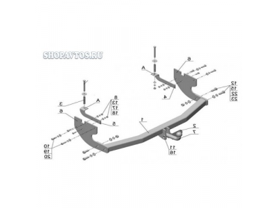 Фаркоп на Great Wall Hover H3 SUV 2010-по н.в. от AvtoS Фаркоп на Great Wall Hover H3 SUV 2010-по н.в.