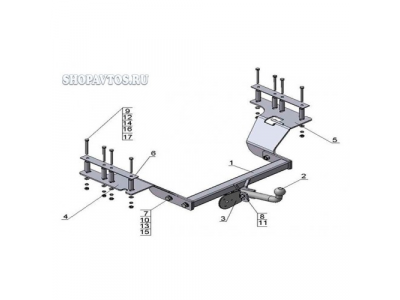 Фаркоп на Honda CR-V SUV 2002-2007гг. от AvtoS Фаркоп на Honda CR-V SUV 2002-2007гг.