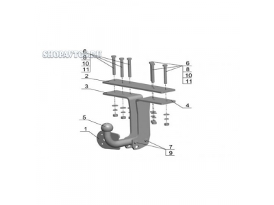 Фаркоп на Nissan Pathfinder R51 SUV 2004-2013гг.
