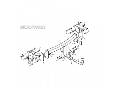Фаркоп на Hyundai Santa Fe SUV 2012г.-по н.в. от Leader Plus Фаркоп на Hyundai Santa Fe SUV 2012г.-по н.в.