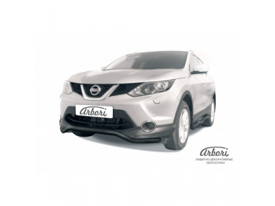 Защита переднего бампера Arbori d57 волна черная NISSAN QASHQAI 2014- от ARBORI Защита переднего бампера Arbori d57 волна черная NISSAN QASHQAI 2014-
