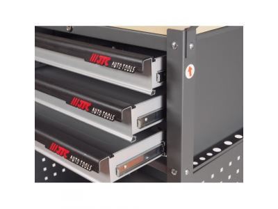 JTC Тележка инструментальная 3 секции серая с открытым отсеком JTC от JTC JTC Тележка инструментальная 3 секции серая с открытым отсеком JTC