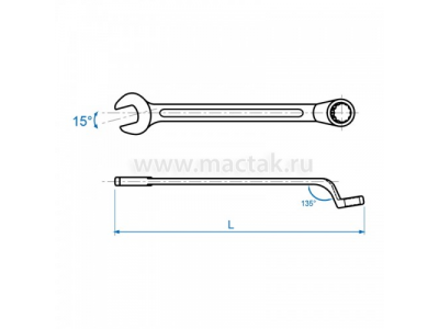 Ключ комбинированный 9 мм, 45°, KING TONY от KING TONY Ключ комбинированный 9 мм, 45°, KING TONY
