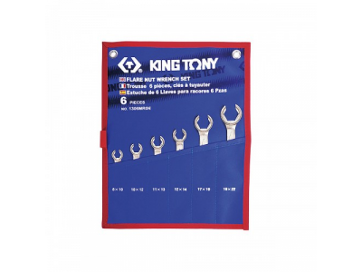 Набор разрезных ключей, 8-22 мм, чехол из теторона, 6 предметов KING TONY