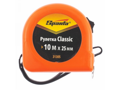 Рулетка Classic, 10 м х 25 мм, пластиковый корпус// SPARTA от SPARTA Рулетка Classic, 10 м х 25 мм, пластиковый корпус// SPARTA