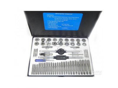 Набор метчиков и плашек 58пр. (метрич.)в метал.кейсе от FORSAGE Набор метчиков и плашек 58пр. (метрич.)в метал.кейсе