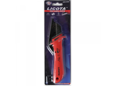 Нож электрика для снятия изоляции VDE 1000В, с откидной защитой от LICOTA Нож электрика для снятия изоляции VDE 1000В, с откидной защитой