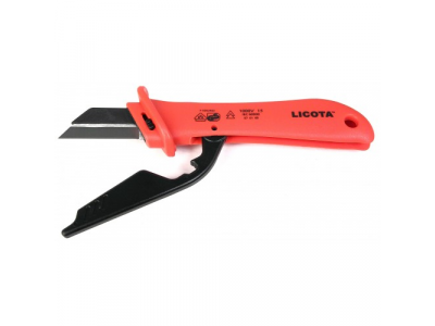 Нож электрика для снятия изоляции VDE 1000В, с откидной защитой от LICOTA Нож электрика для снятия изоляции VDE 1000В, с откидной защитой