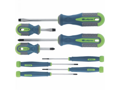 Набор отверток универсальный, CrV, трехкомпонентные рукоятки, 8 предм//Сибртех от СИБРТЕХ Набор отверток универсальный, CrV, трехкомпонентные рукоятки, 8 предм//Сибртех