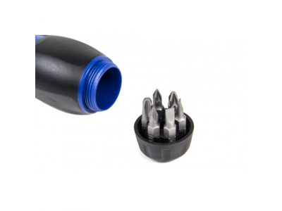 Отвертка трещоточная с поворотной ручкой и сменными вставками 1/4", 8 пр.