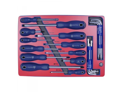 Набор отвёрток, шестигранников и TORX, ложемент, 27 предметов, МАСТАК