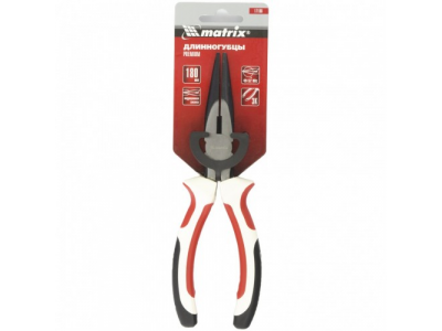 Длинногубцы прямые Premium, 180 мм, трехкомпонентные рукоятки Matrix от MATRIX Длинногубцы прямые Premium, 180 мм, трехкомпонентные рукоятки Matrix