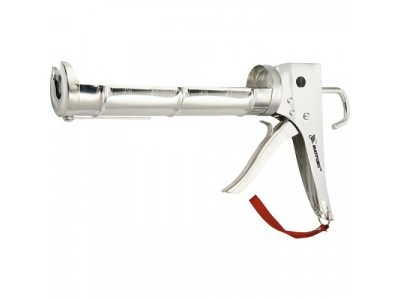 Пистолет для герметика, 310 мл, "полуоткрытый", хромир., зубчатый шток 7 мм// MATRIX