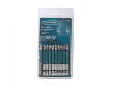 Набор бит Ph2 х70, сталь S2, 10шт //GROSS от GROSS Набор бит Ph2 х70, сталь S2, 10шт //GROSS