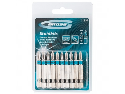 Набор бит PH1х50, сталь S2, 10шт //GROSS