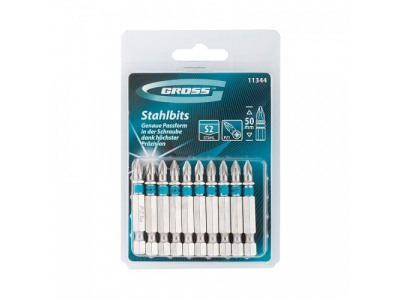 Набор бит PZ1х50, сталь S2, 10шт //GROSS от GROSS Набор бит PZ1х50, сталь S2, 10шт //GROSS