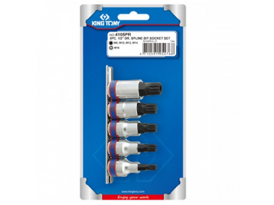 Набор торцевых насадок 1/2", SPLINE, М8-М16, 5 предметов, KING TONY