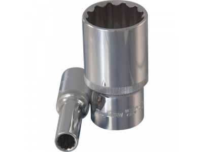 Головка торцевая 12 гранная глубокая 1/2"DR 17мм., Ombra 112217