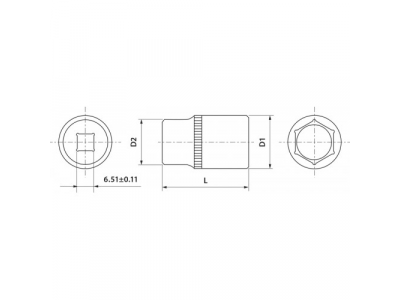 Головка торцевая 1/4"DR 6 мм