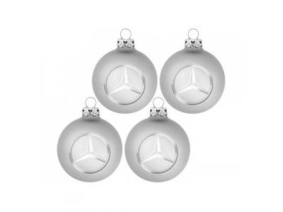 Набор из четырех елочных шаров Mercedes-Benz Christmas Balls, Silver