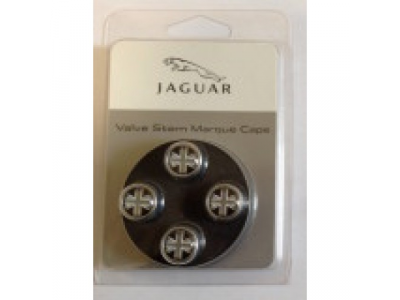 Набор из 4-х колпачков ниппелей Jaguar Valve Stem Marcue Caps, Black Jack Logo, артикул C2D19598