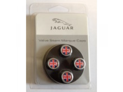 Набор из 4-х колпачков ниппелей Jaguar Valve Stem Marcue Caps, Union Jack Logo, артикул C2D19599