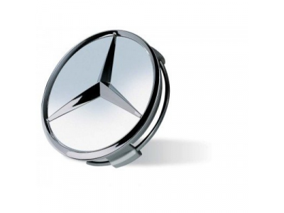 Колпачок ступицы колеса Mercedes цвета титановое серебро с хромированным логотипом, артикул B66470202