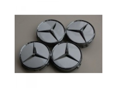 Колпачок ступицы колеса Mercedes цвета титановое серебро с хромированным логотипом, артикул B66470202