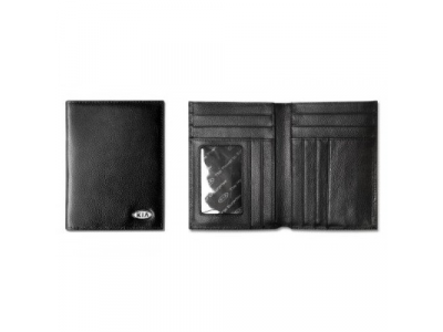 Кожаный кошелек Kia Leather Wallet, Black, артикул R8480AC512K