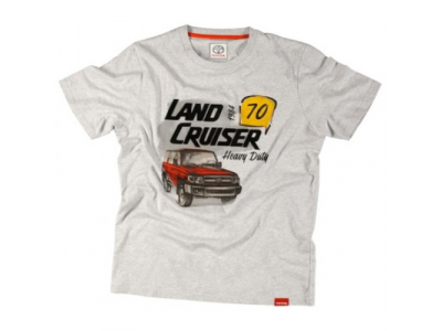 Футболка мужская Toyota Men's T-Shirt, Land Cruiser 70, Grey, артикул TMHRTTCM02S от Toyota Футболка мужская Toyota Men's T-Shirt, Land Cruiser 70, Grey, артикул TMHRTTCM02S
