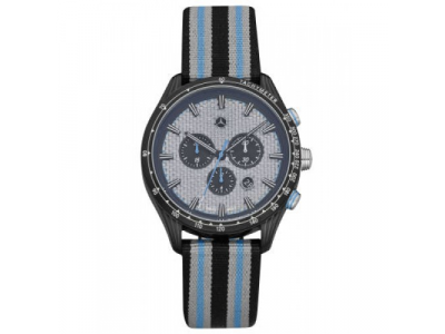 Мужские наручные часы Mercedes-Benz Men’s Chronograph Watch, Motorsport, Silver/Blue/Black