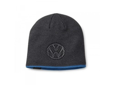 Спортивная зимняя шапка унисекс Volkswagen 3D-Logo Unisex Knitted Hat, Grey/Blue