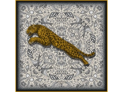 Женский шелковый шарф Jaguar Silk Scarf Nude Gold, артикул JSTSILKNG