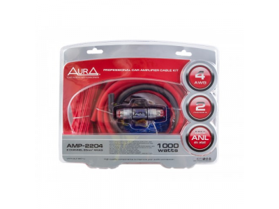 Комплект кабелей для подключения 2-канального усилителя, 4 AWG Aura AMP-2204