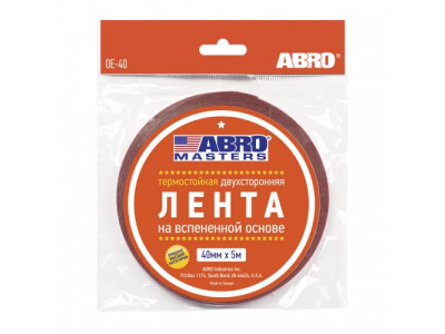 Лента клейкая двухсторонняя белая (40 мм х 5 м) от ABRO Лента клейкая двухсторонняя белая (40 мм х 5 м)