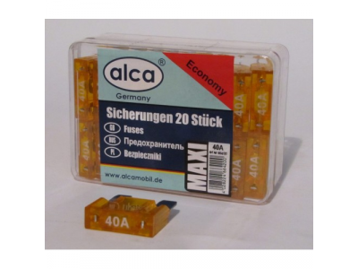 Предохранитель флажковый макси 40A в пластиковой коробке (20 шт) от ALCA Предохранитель флажковый макси 40A в пластиковой коробке (20 шт)