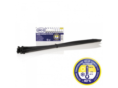 Хомут—стяжка кабельная пластиковая W-4.8 L-350 от ALCA Хомут—стяжка кабельная пластиковая W-4.8 L-350