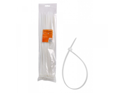 Стяжки (хомуты) кабельные 4,8*400 мм, пластиковые, белые, 100 шт. AIRLINE от Airline Стяжки (хомуты) кабельные 4,8*400 мм, пластиковые, белые, 100 шт. AIRLINE