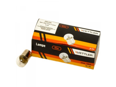 Лампа 12 V 5 W стоп-сигнал, повторитель, габарит BA15S VETTLER от VETTLER Лампа 12 V 5 W стоп-сигнал, повторитель, габарит BA15S VETTLER