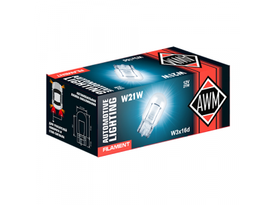 Лампа накаливания AWM W21W 12V 21W (W3X16D) от AWM Лампа накаливания AWM W21W 12V 21W (W3X16D)