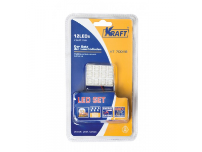 Набор освещения салона 12LEDs 25x40 mm синий от KRAFT Набор освещения салона 12LEDs 25x40 mm синий