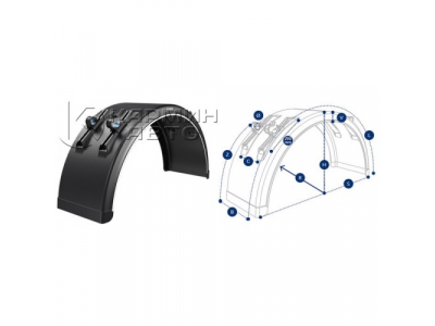 DOMAR dk3075 крыло пластиковое с белой линией со встроенным крепежем 430х580х1280